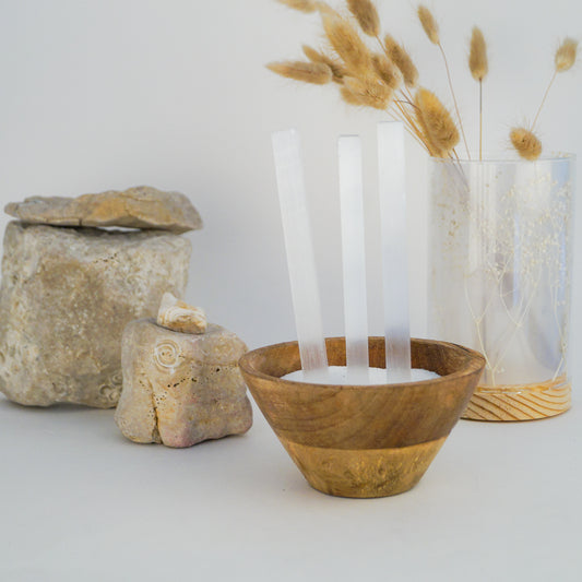 Selenit Kristallstab